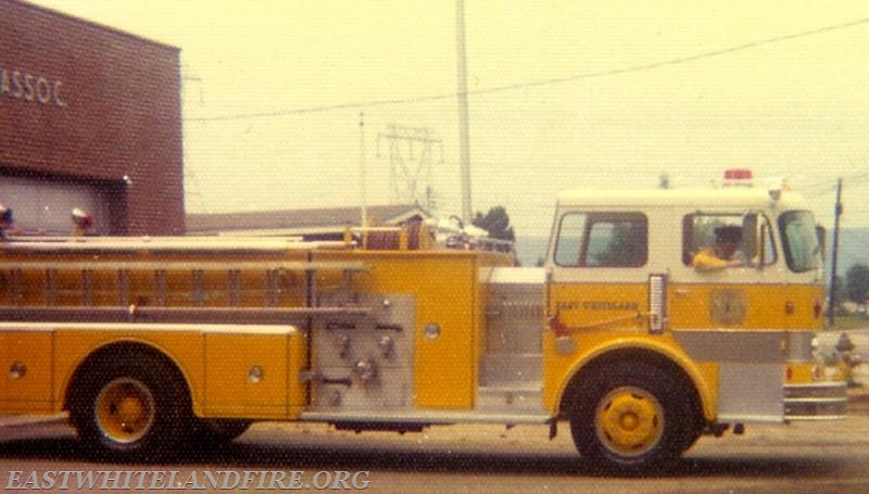1969 Hahn. First yellow & white apparatus. Arrived on July 19, 1969.
